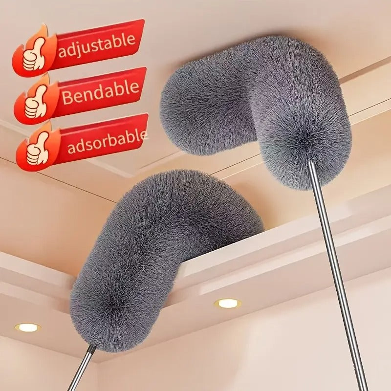 1pc Retractable Duster with Bendable Head - Adjustable Length, Washable & Reusable Microfiber Brush for High Ceilings, Furniture, Car, and More - Ideal for Bedroom, Bathroom, Kitchen, Living Room Cleaning, Dusters for Cleaning